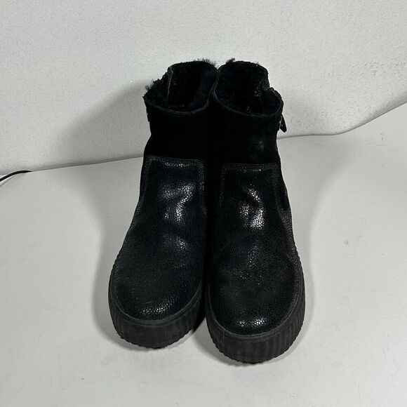 Pajar Connie Waterproof Boots Size 7 7.5 Black Leather Sheepskin Mid Calf Zip - Picture 6 of 8